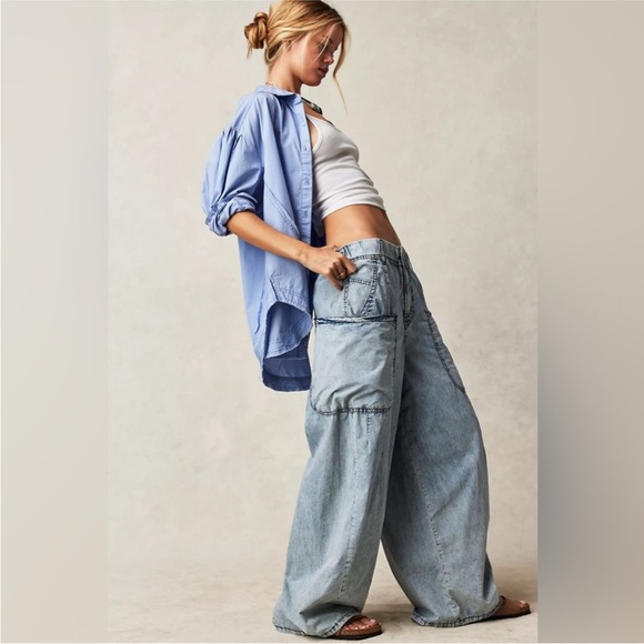 We The Free Shibuya Pull-On Wide-Leg Jeans Size Small - Picture 2 of 13